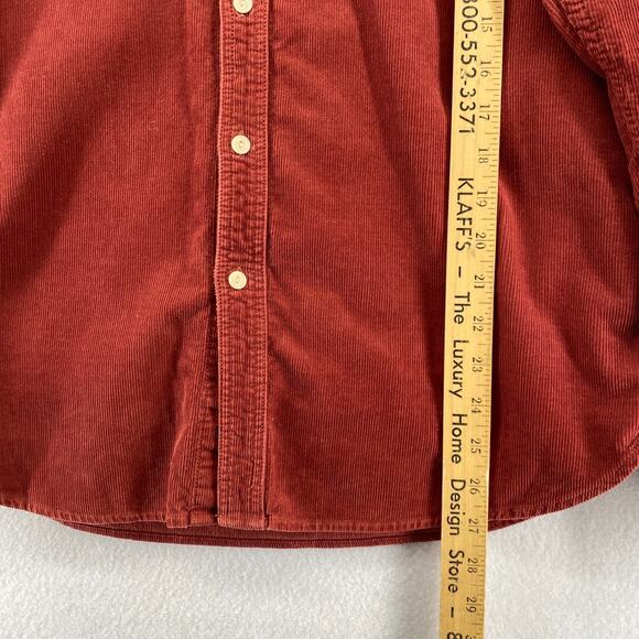 AG Shirt Mens M ADRIANO GOLDSCHMIED Corduroy Button Up 100% Cotton Utility Red - Picture 13 of 14